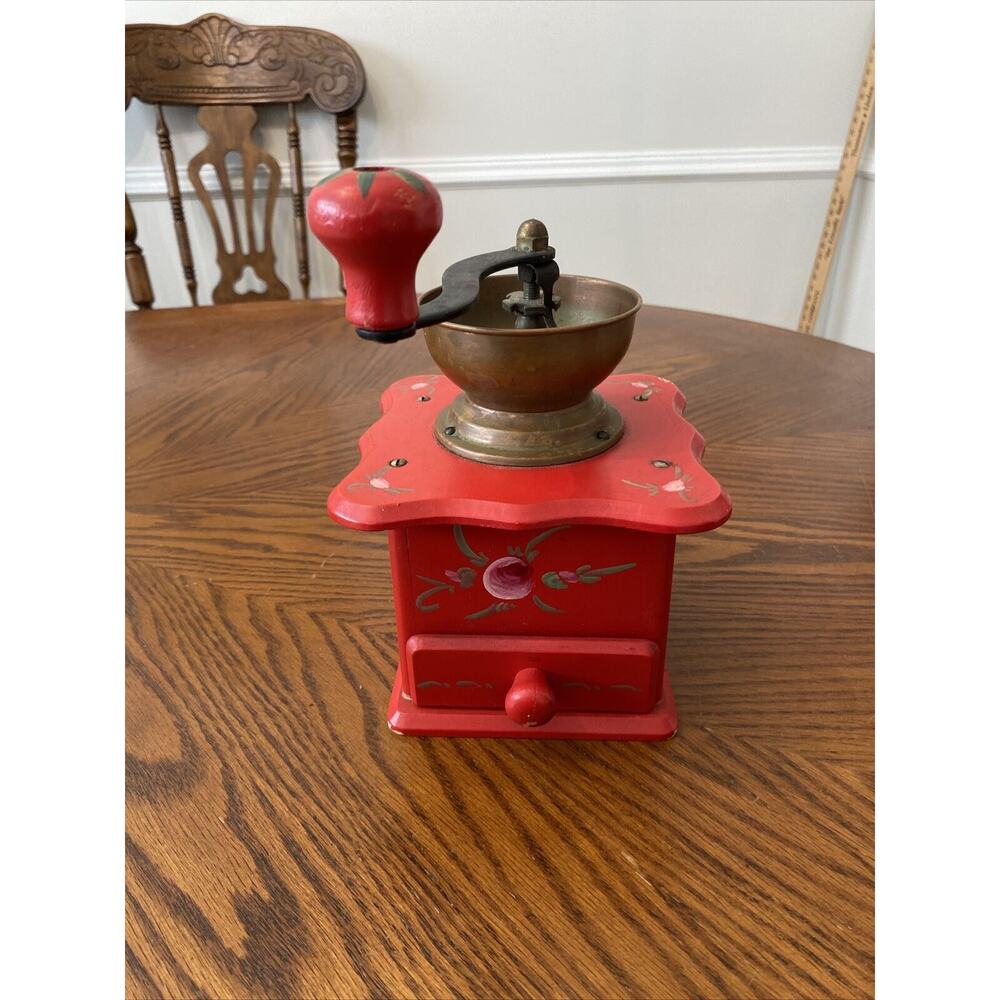 Vintage Handpainted Pede Coffee Grinder